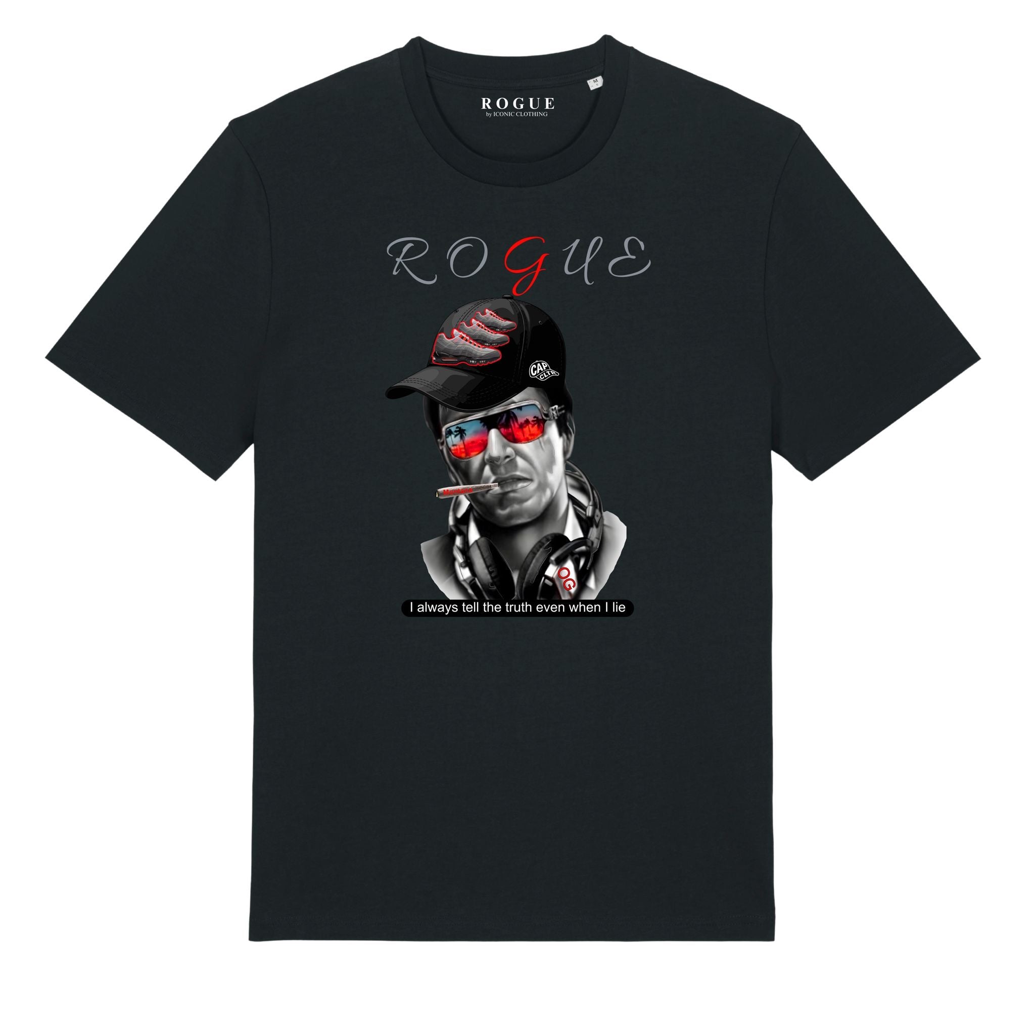 ROGUE x CLTR - TONY MONTANA - BLACK T-SHIRT (RED OUTLINE)
